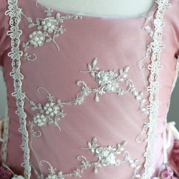 Flower Girl Dress Party Royal Princess Dusty Rose Toddler Girls Size 2 - Picture 4 of 9
